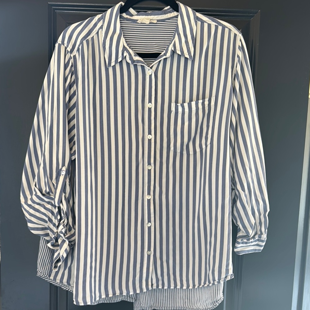 Striped Button-Up Shirt